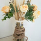 Vase Carafe, Corde, Epis de Blé Bouquet de Fleurs