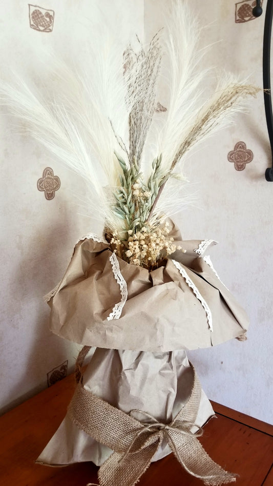 Sac Kraft Décoré#pampas#blé