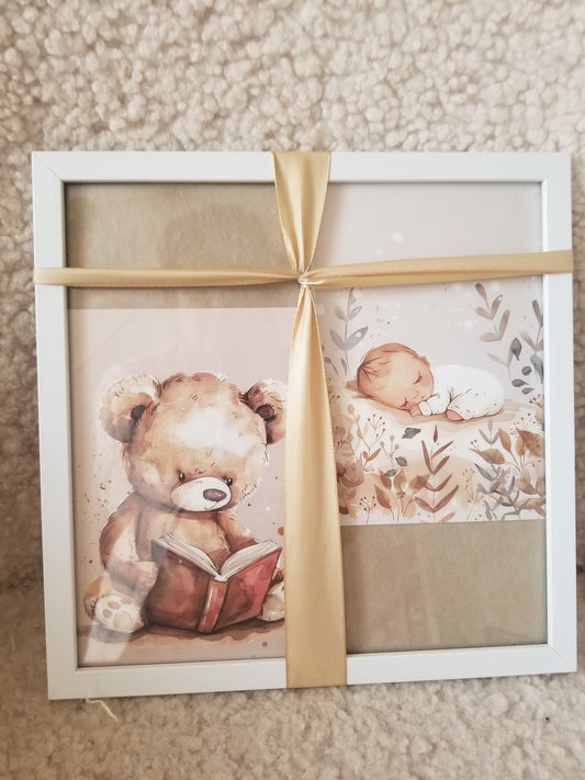 Cadeau Pour Bébé, Cadre Contour Blanc