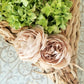 Amphore en Osier, Hortensias Naturels,  Fleurs Séchées, Roses