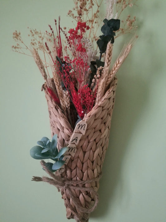 Amphore Osier, Fleurs Séchées